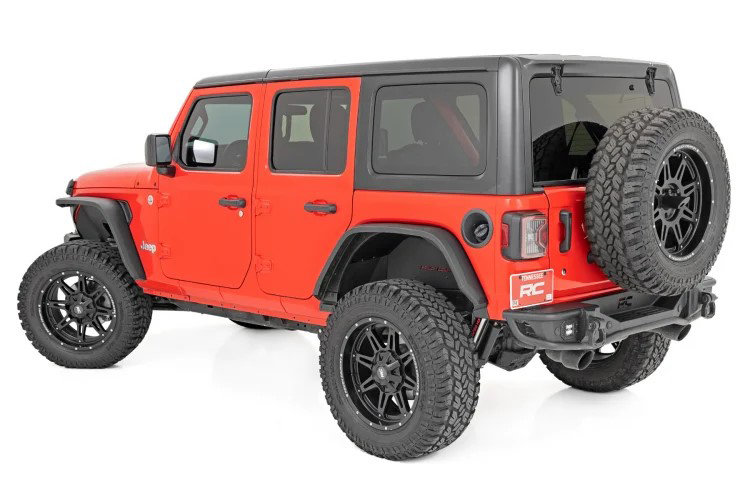 Rough Country High Clearance LED Flat Fender Flare Kit for 1821 Jeep Wrangler JL Quadratec